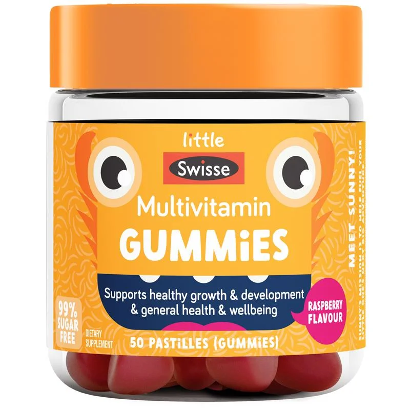 【因天气原因液体侧漏无法理赔】Swisse Kids MultiVitamin Gummies 50s 儿童复合维生素多维软糖 50粒 覆盆子味 保质期2027.7